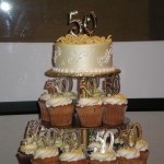 50th Anniversary cupcake tower