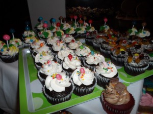 Candies themed cupcakes