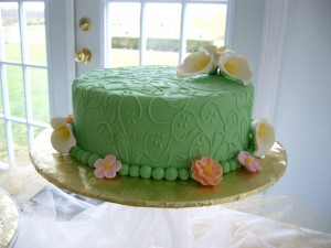 Embossed Fondant with Sugar Florals