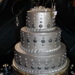 Silver Dot Wedding Cake