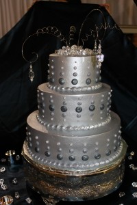 Silver Dot Wedding Cake