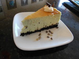 Slice of Pistachio Cheesecake